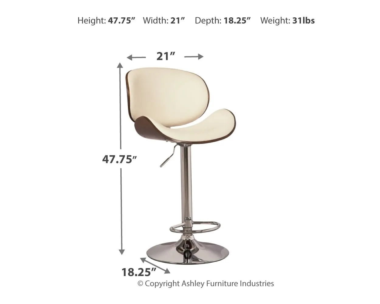 Bellatier Adjustable Height Bar Stool