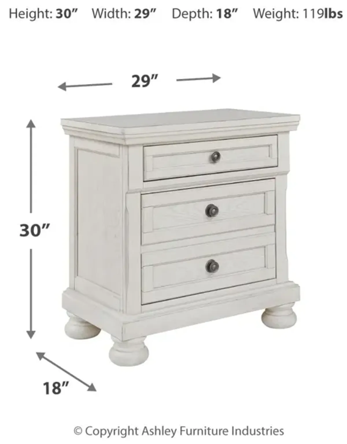 Robbinsdale 2 Drawer Nightstand