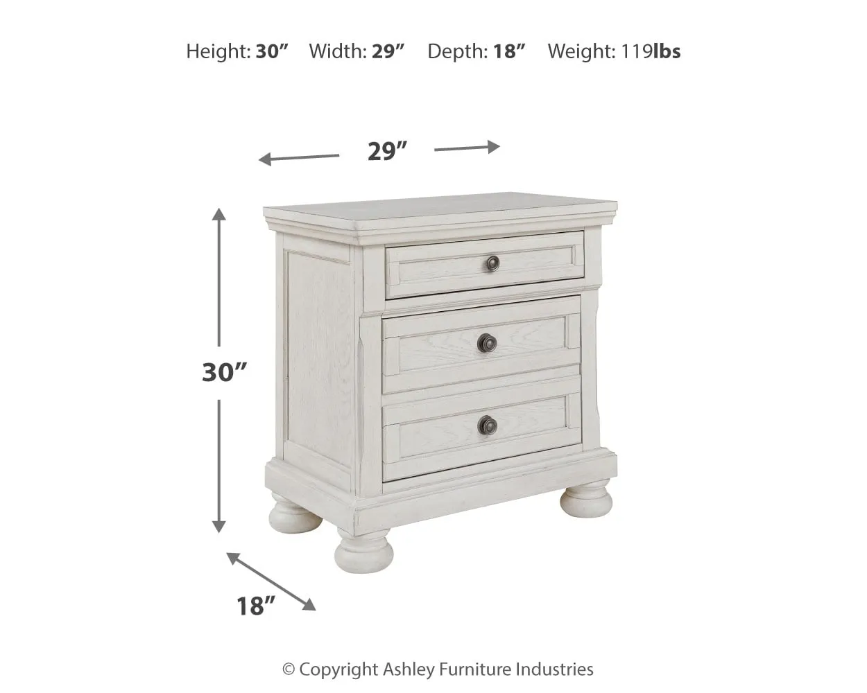 Robbinsdale 2 Drawer Nightstand