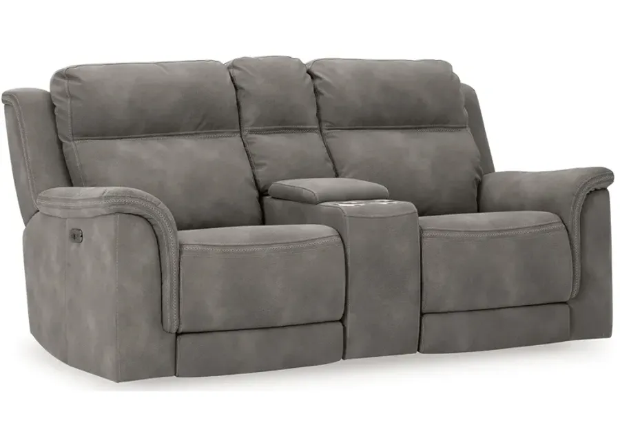 Durapella Power Reclining Console Loveseat