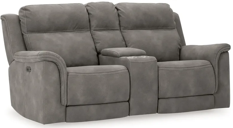 Durapella Power Reclining Console Loveseat