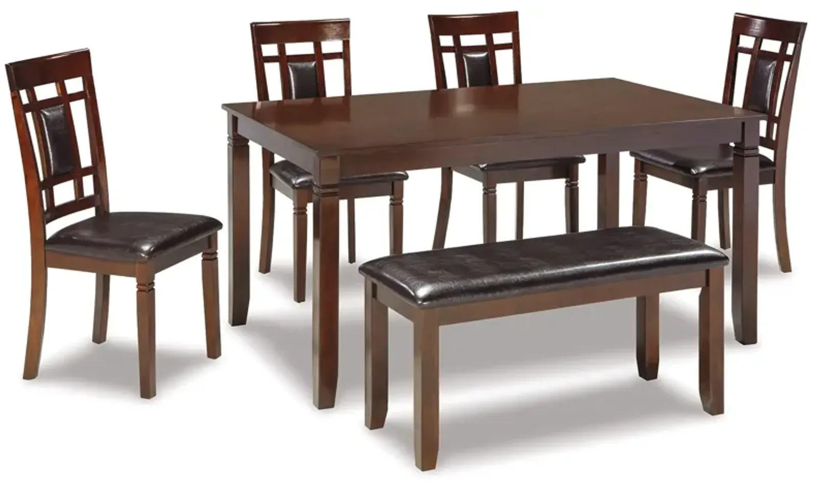 Bennox Dining Table And Chairs With Bench (Set Of 6)