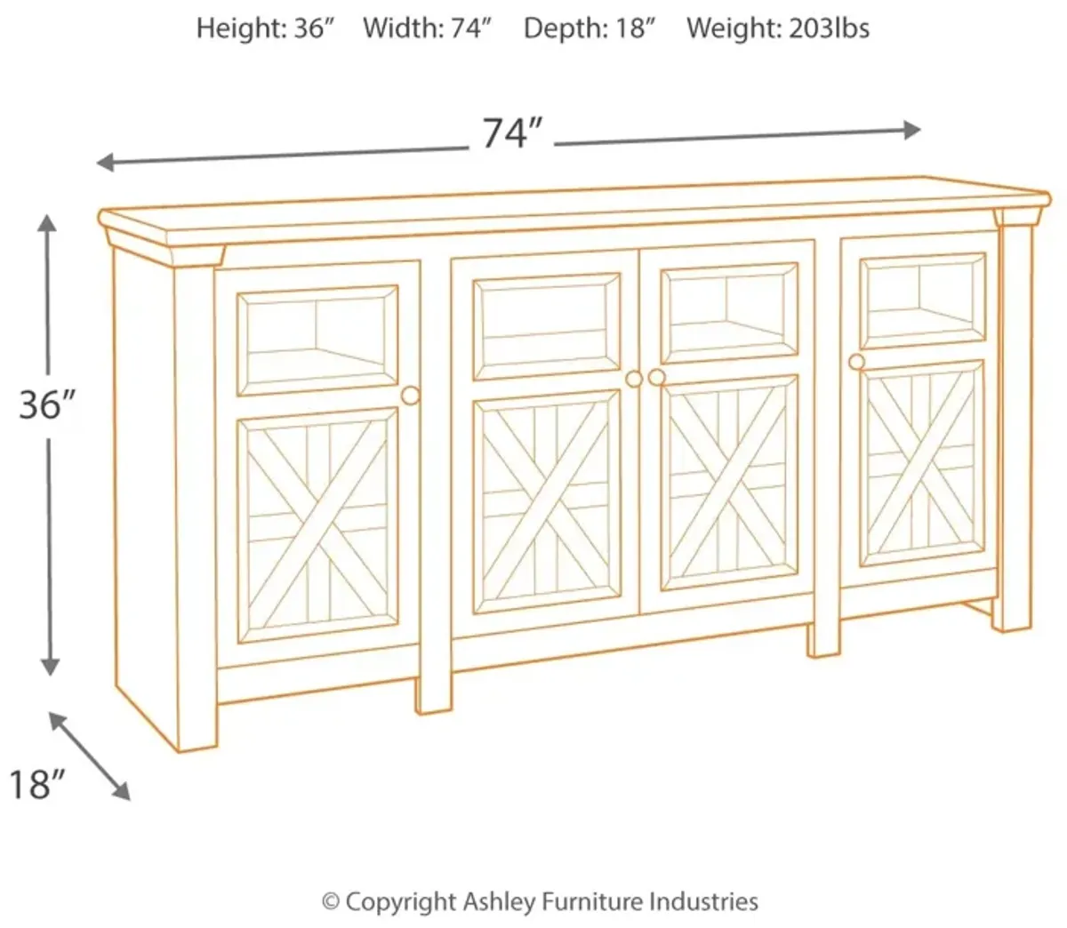 Bolanburg 74" Console