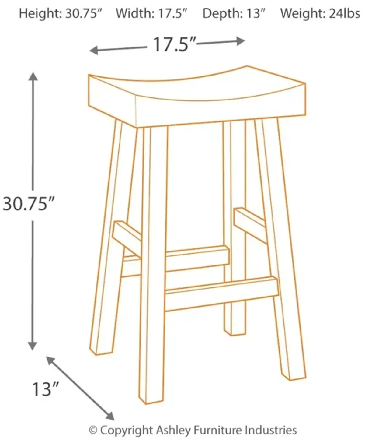 Glosco Bar Height Bar Stool