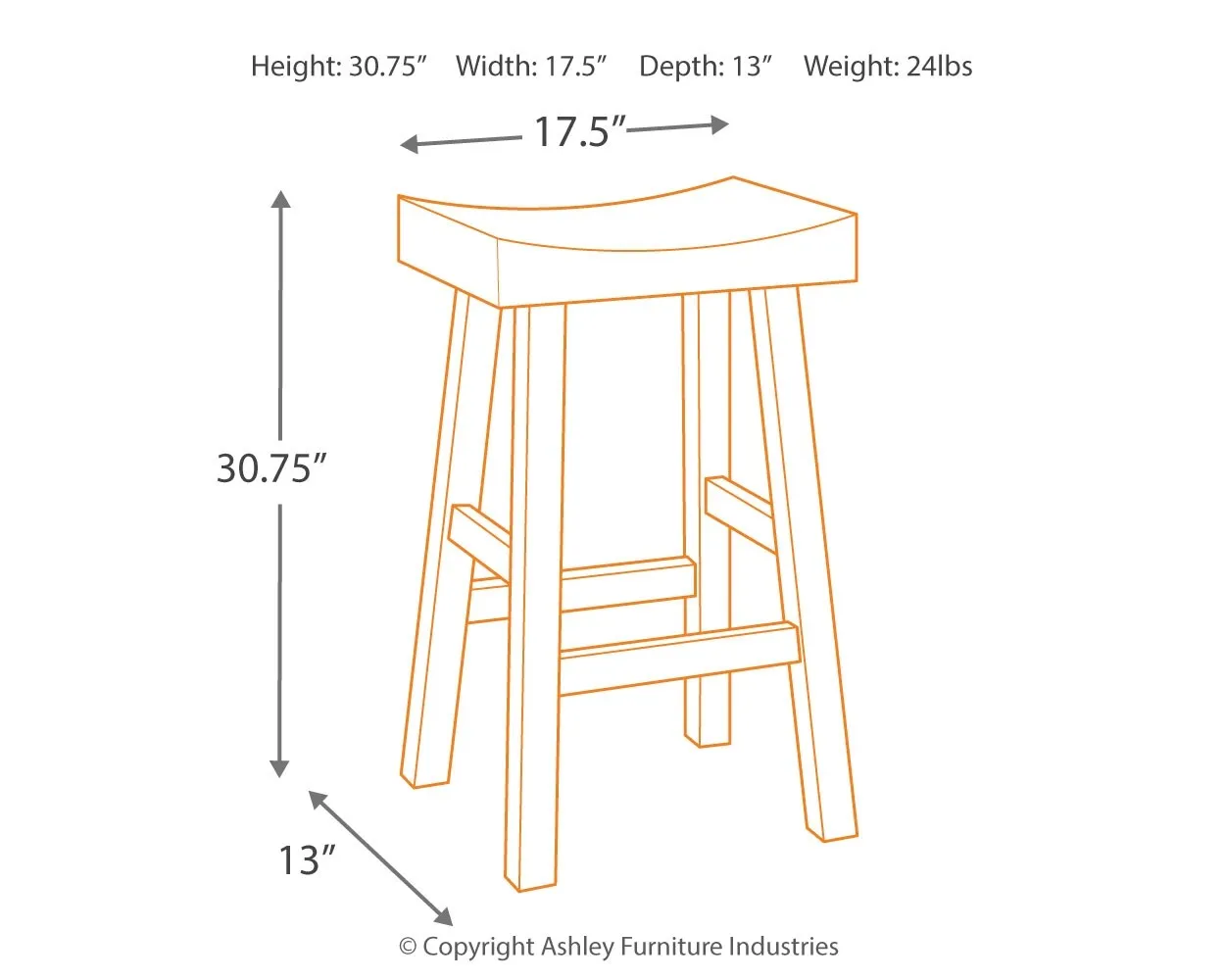 Glosco Bar Height Bar Stool