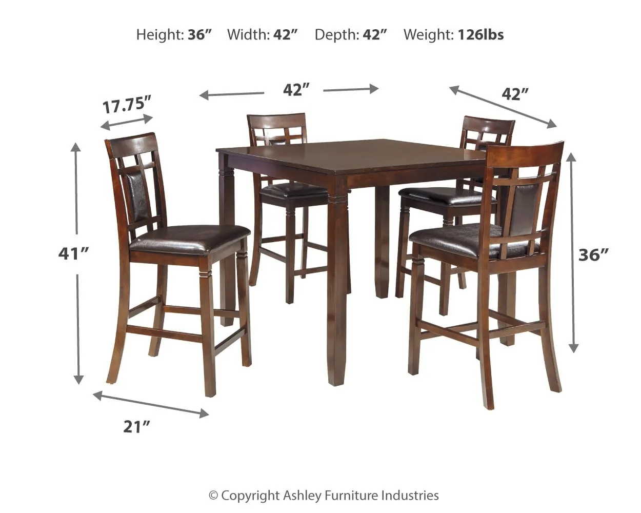 Bennox Counter Height Dining Table And Bar Stools (Set Of 5)