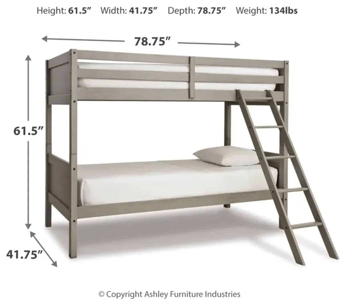 Lettner Twin Over Twin Bunk Bed With Ladder