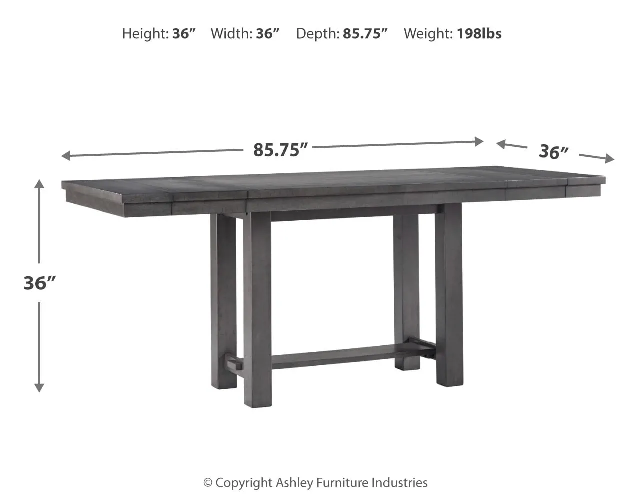 Myshanna Counter Height Dining Extension Table