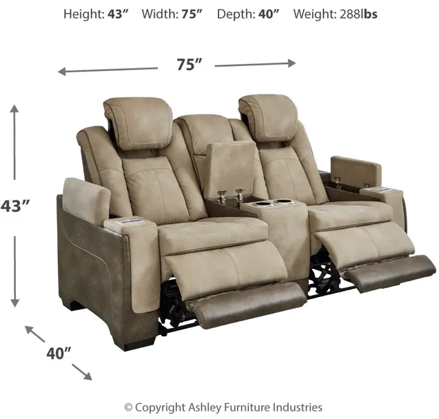 Next-Gen Durapella Power Reclining Console Loveseat