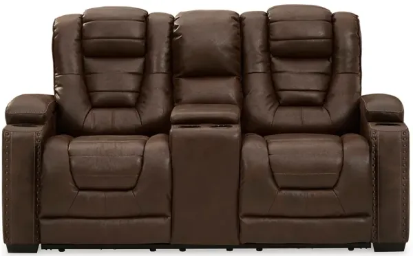 Owner's Box Power Reclining Loveseat With Console