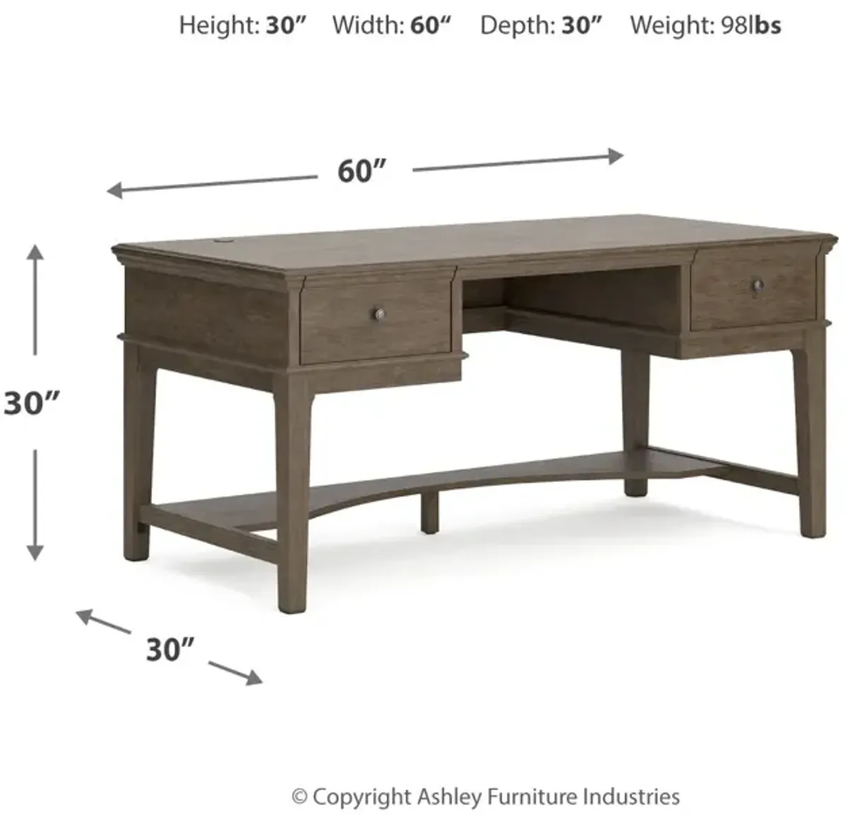 Janismore Home Office Storage Leg Desk