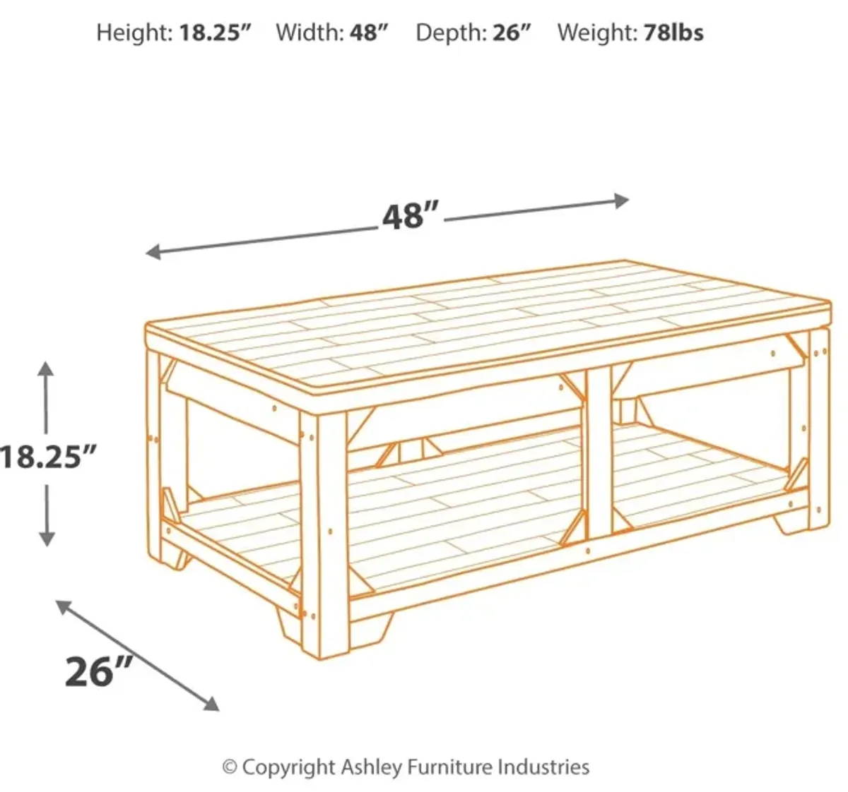 Fregine Coffee Table With Lift Top