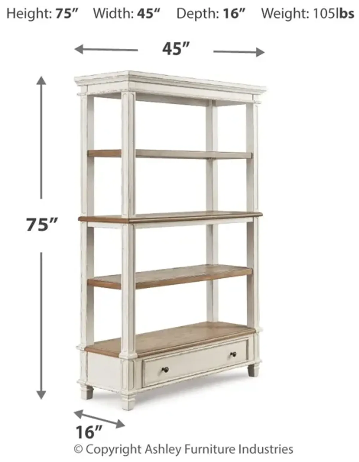 Realyn 75" Bookcase