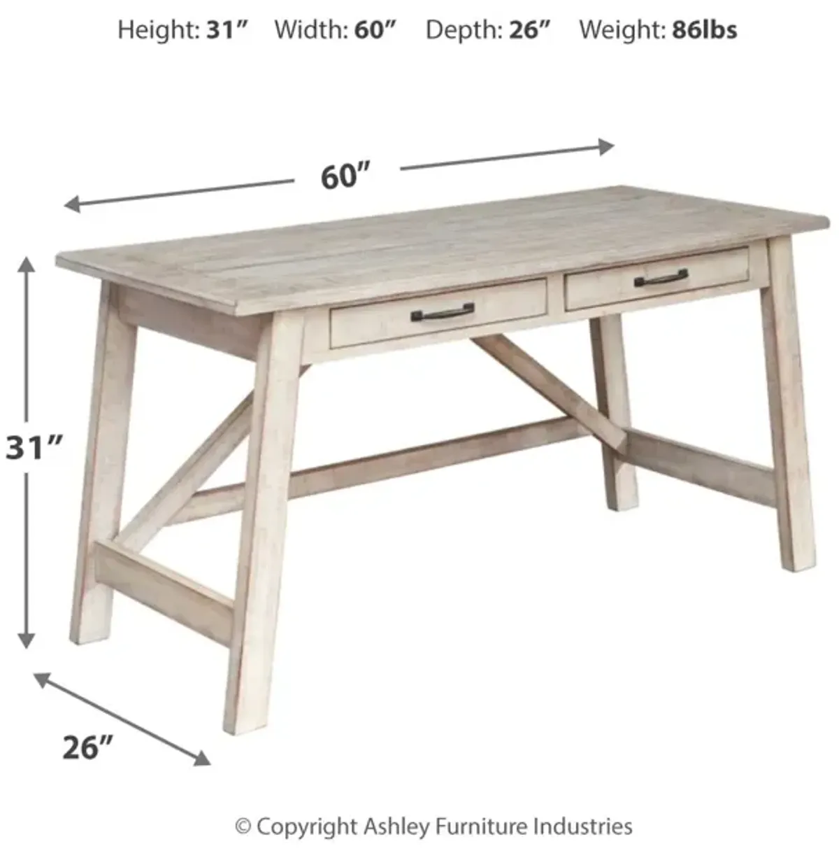 Carynhurst 60" Home Office Desk