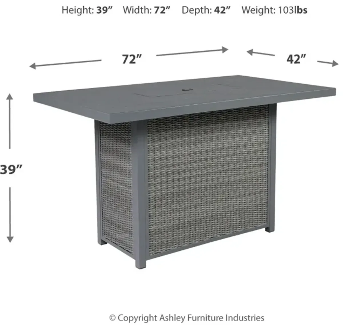 Palazzo Outdoor Bar Table With Fire Pit