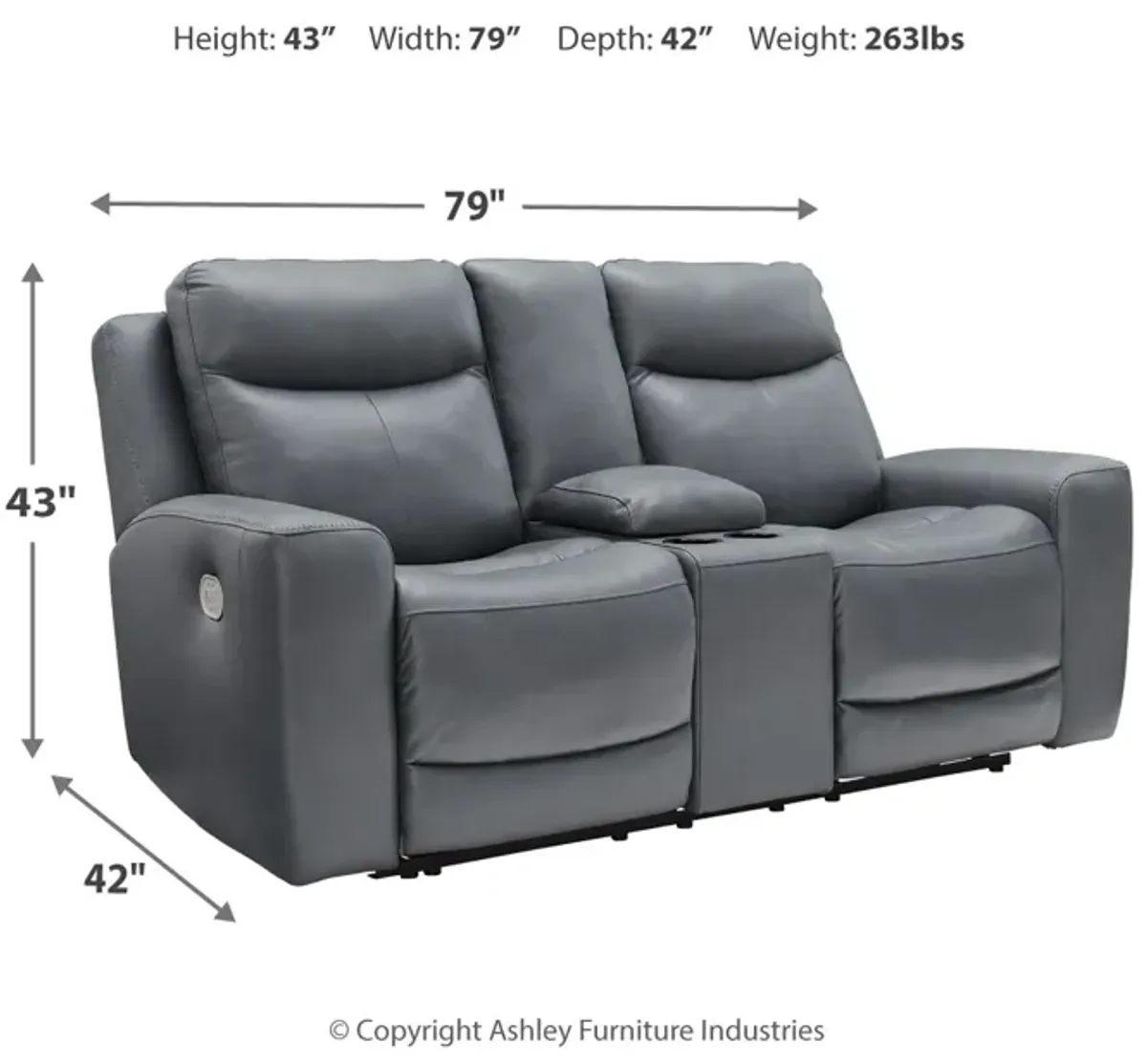 Mindanao Power Reclining Console Loveseat