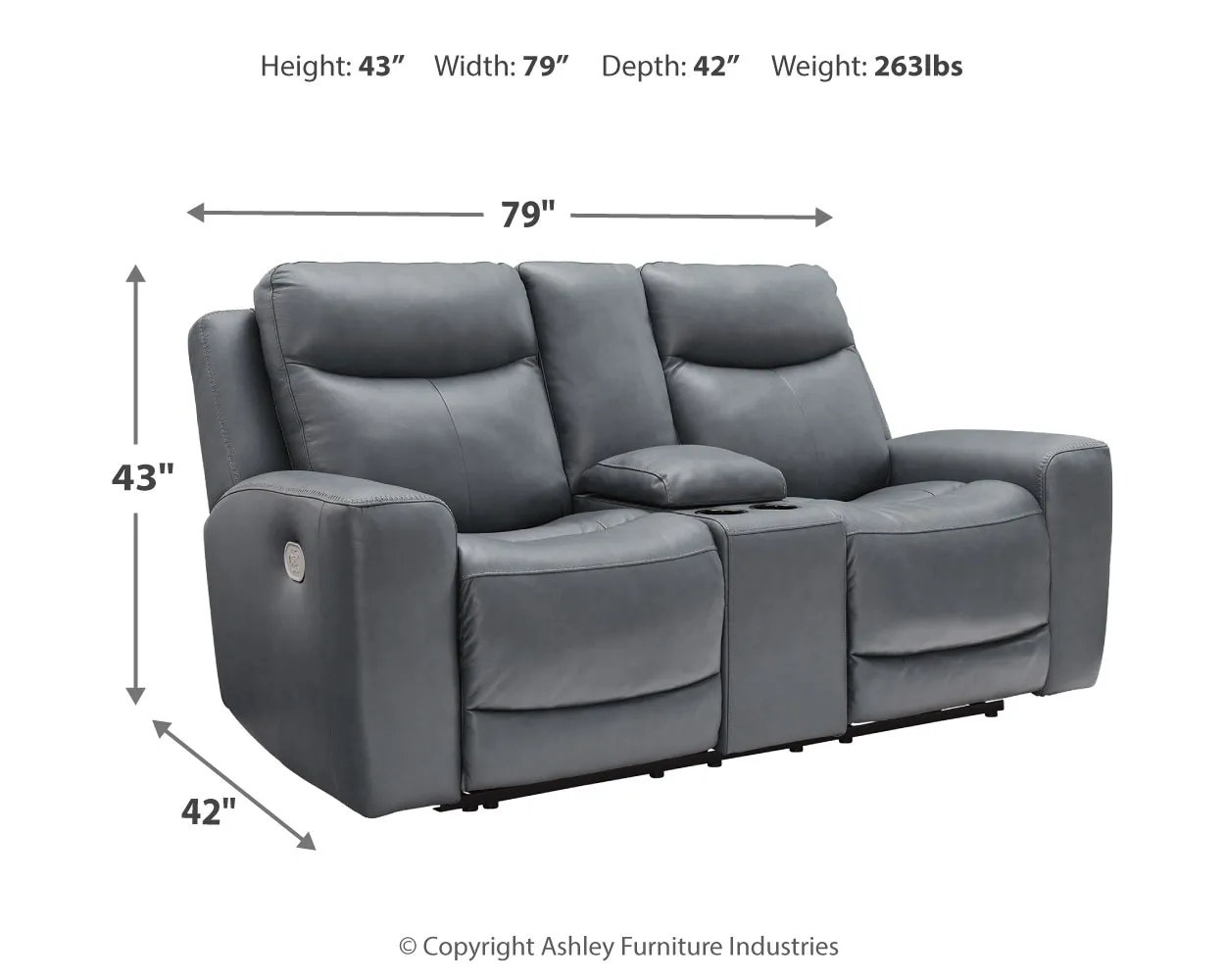 Mindanao Power Reclining Console Loveseat