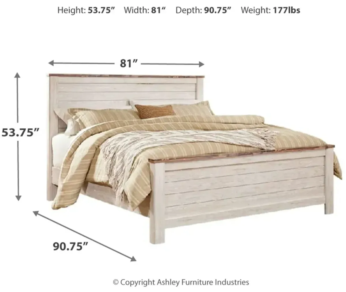 Willowton Panel Bed King