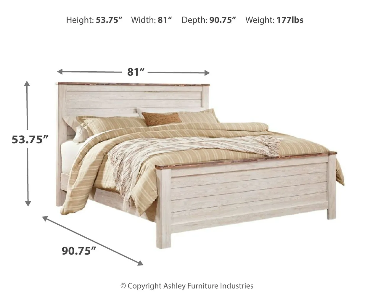 Willowton Panel Bed King