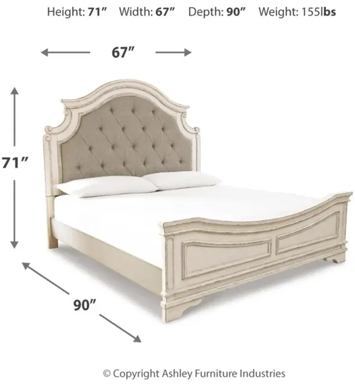 Realyn Queen Upholstered Panel Bed