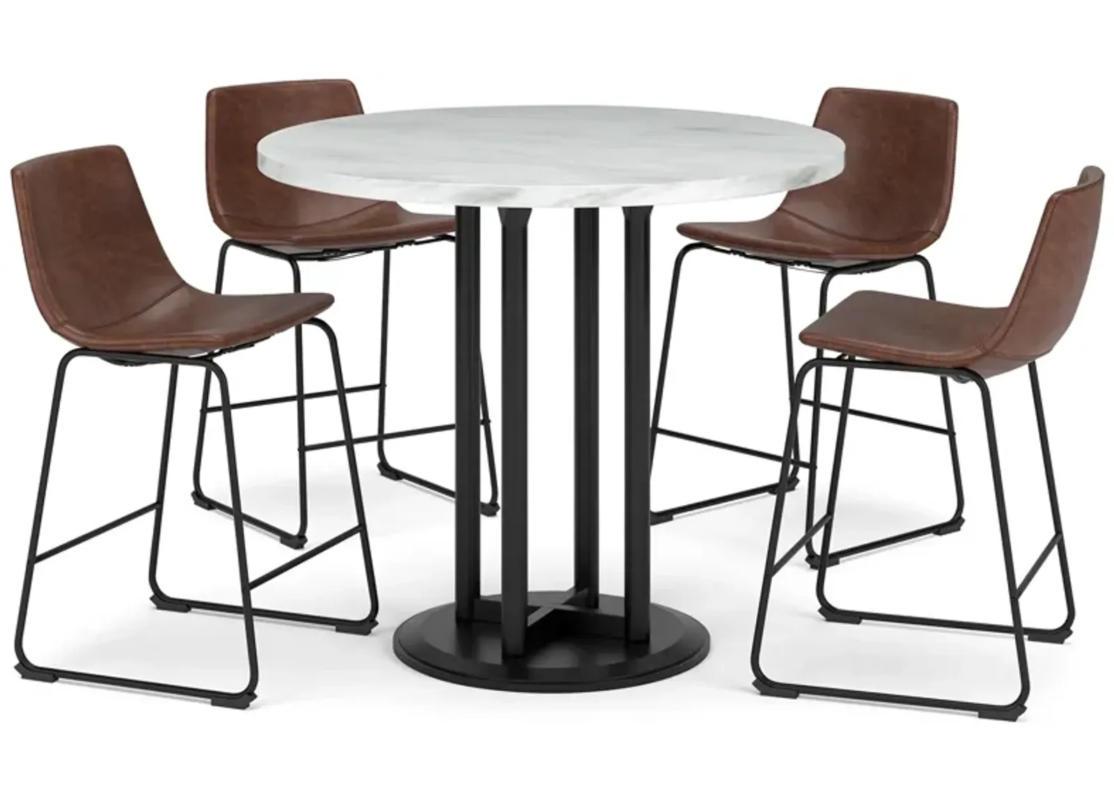 Centiar Counter Height Dining Table And 4 Bar Stools