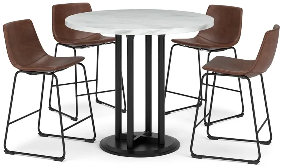 Centiar Counter Height Dining Table And 4 Bar Stools