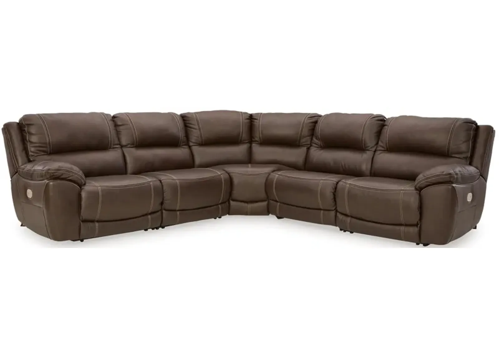 Dunleith 5-Piece Power Reclining Leather Sectional