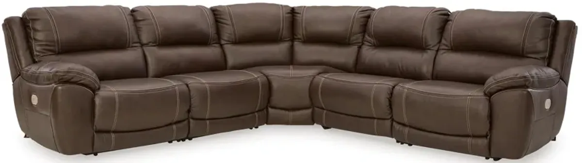 Dunleith 5-Piece Power Reclining Leather Sectional