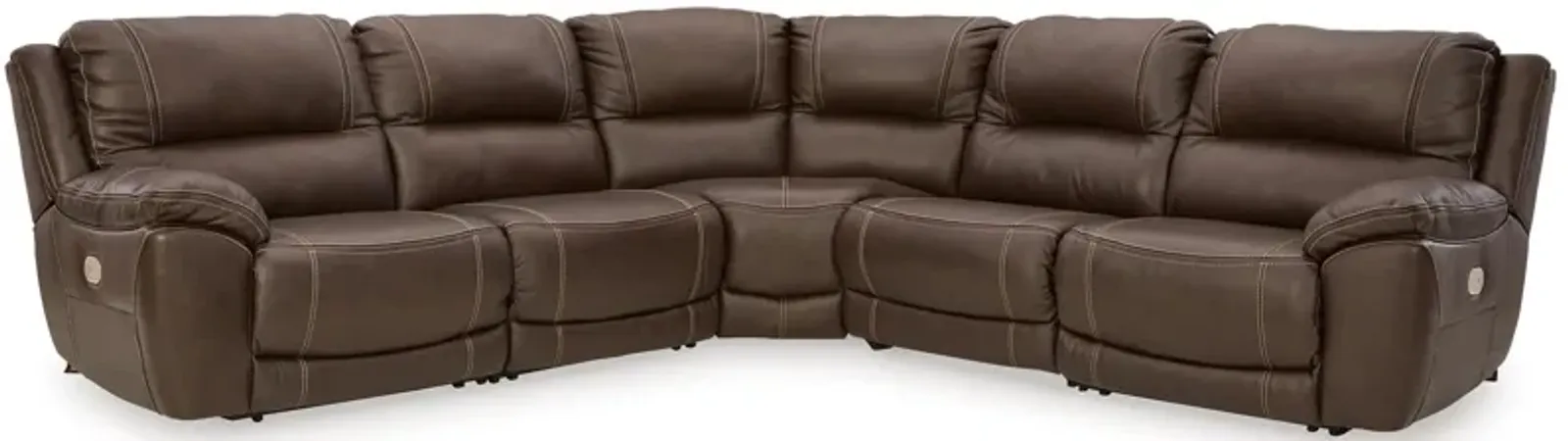 Dunleith 5-Piece Power Reclining Leather Sectional