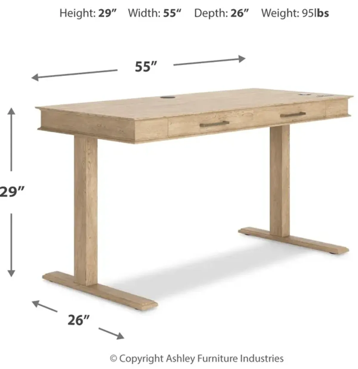 Elmferd 53" Adjustable Height Desk