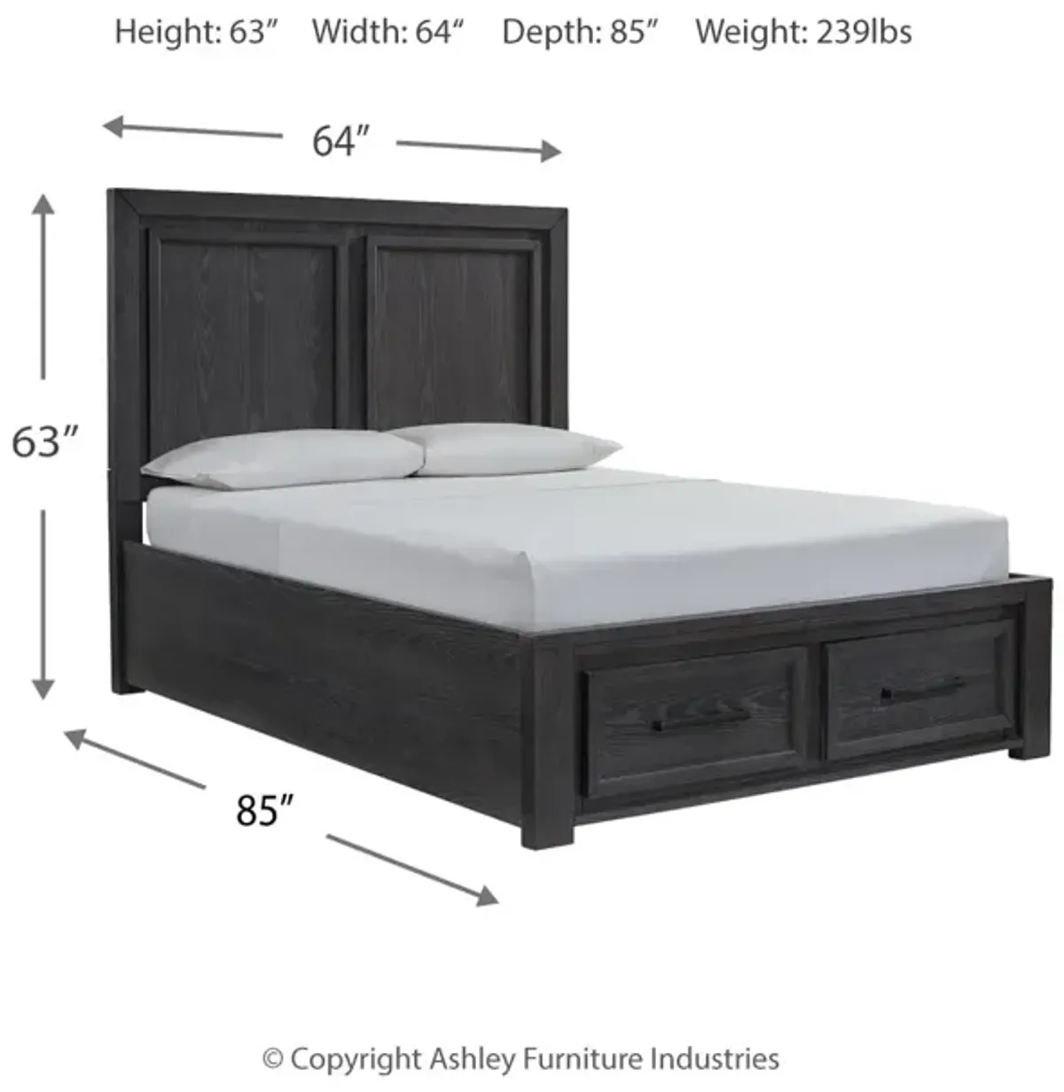 Foyland Queen Panel Storage Bed