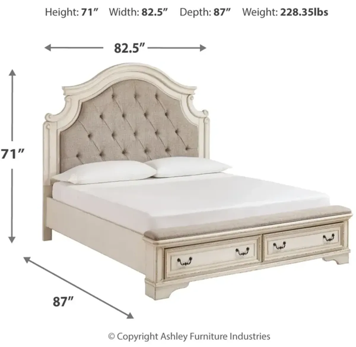 Realyn King Upholstered Storage Bed