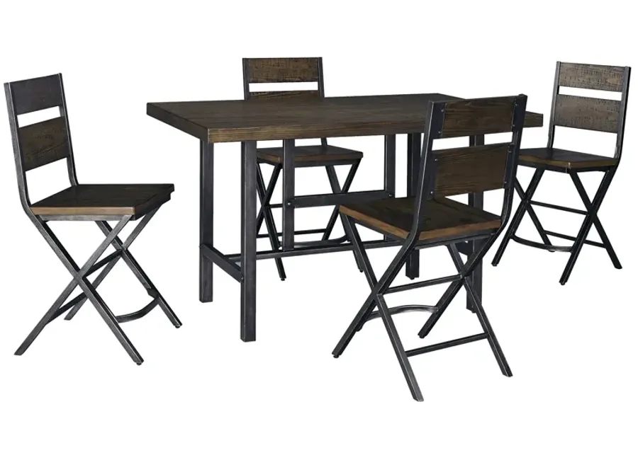 Kavara Counter Height Dining Table And 4 Barstools