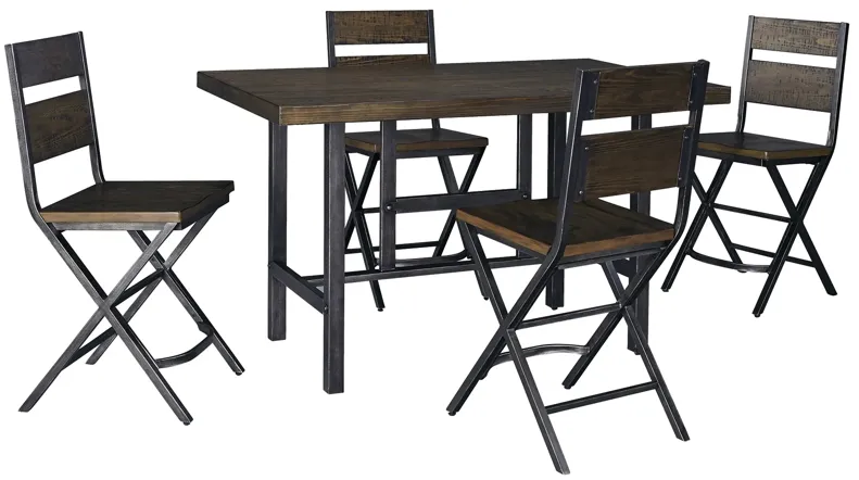 Kavara Counter Height Dining Table And 4 Barstools