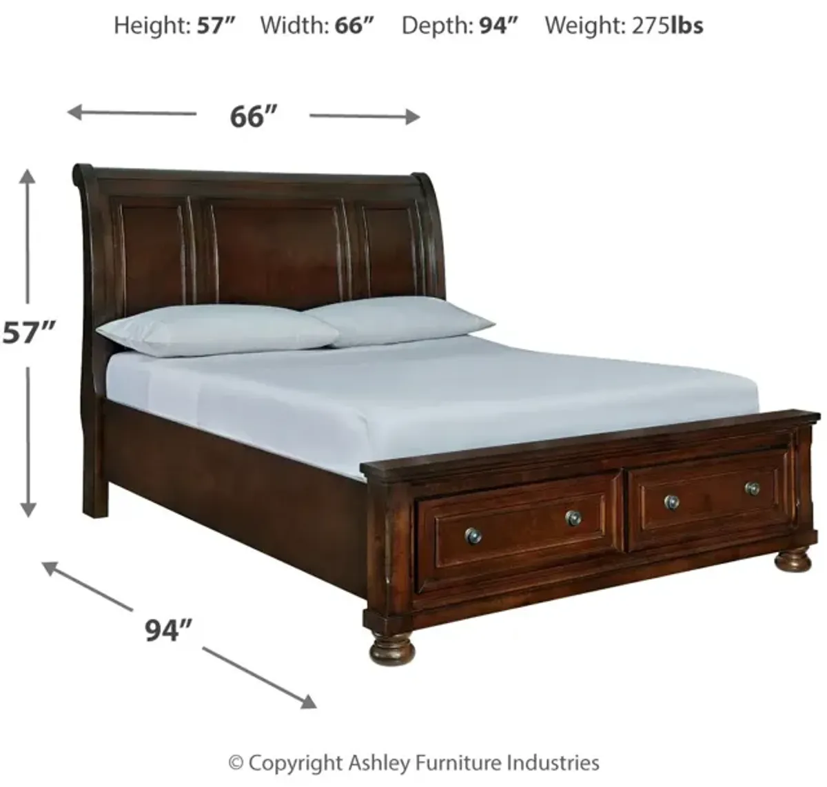 Queen Sleigh Storage Bed