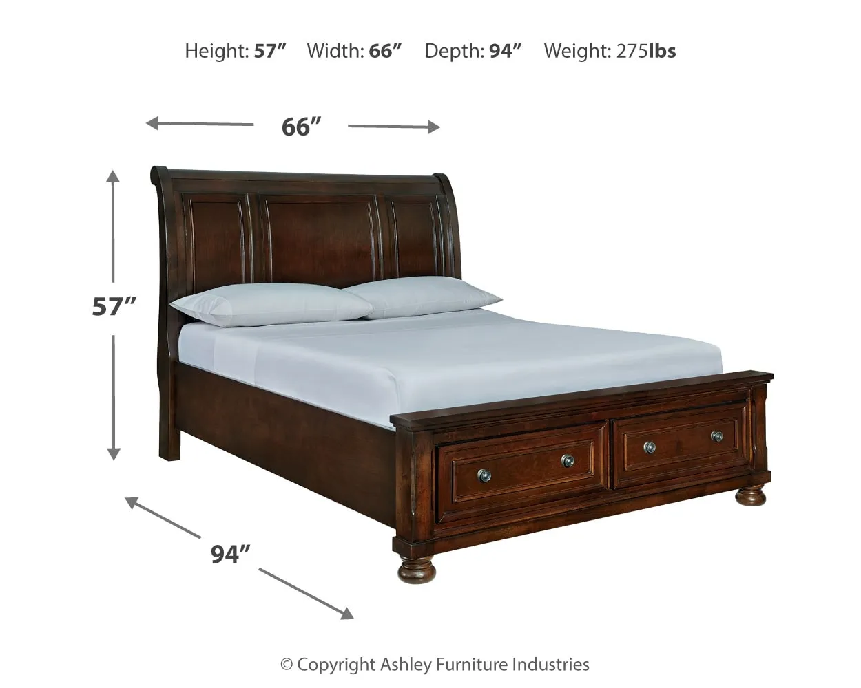 Queen Sleigh Storage Bed