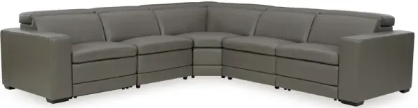 Texline 6-Pc Leather Power Reclining Sectional