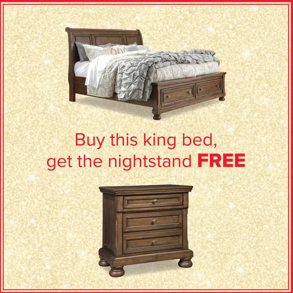 Flynnter King Storage Bed And Free Nightstand