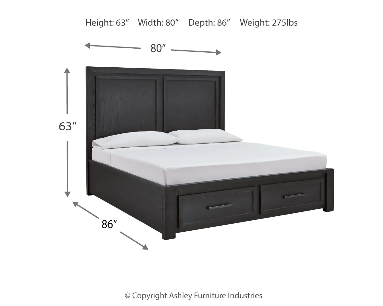 Foyland King Panel Storage Bed