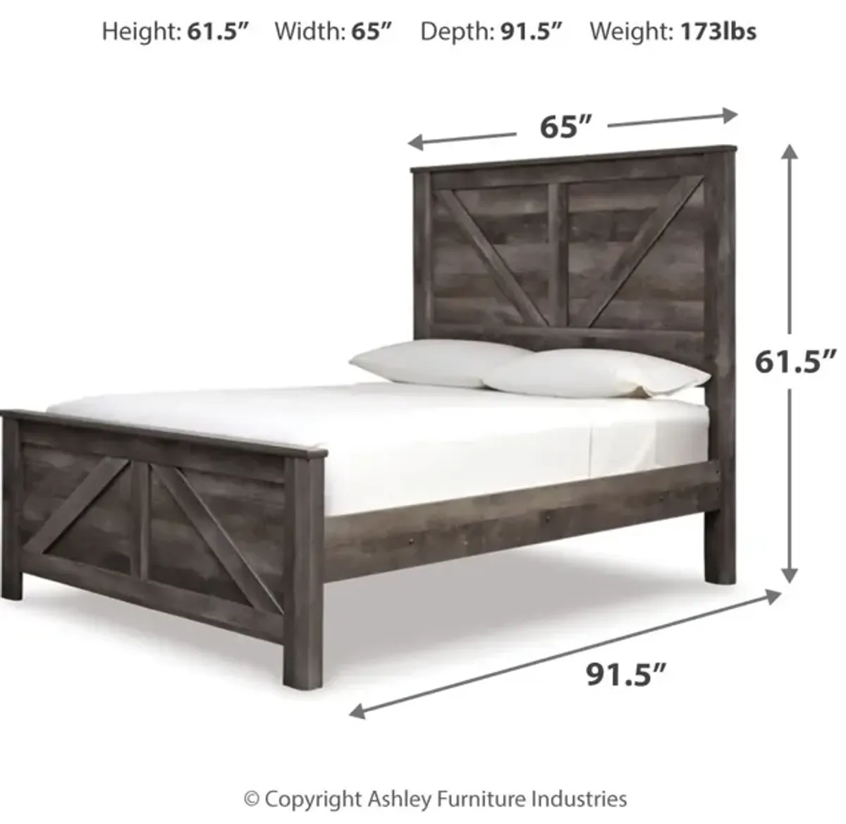 Wynnlow Queen Crossbuck Panel Bed