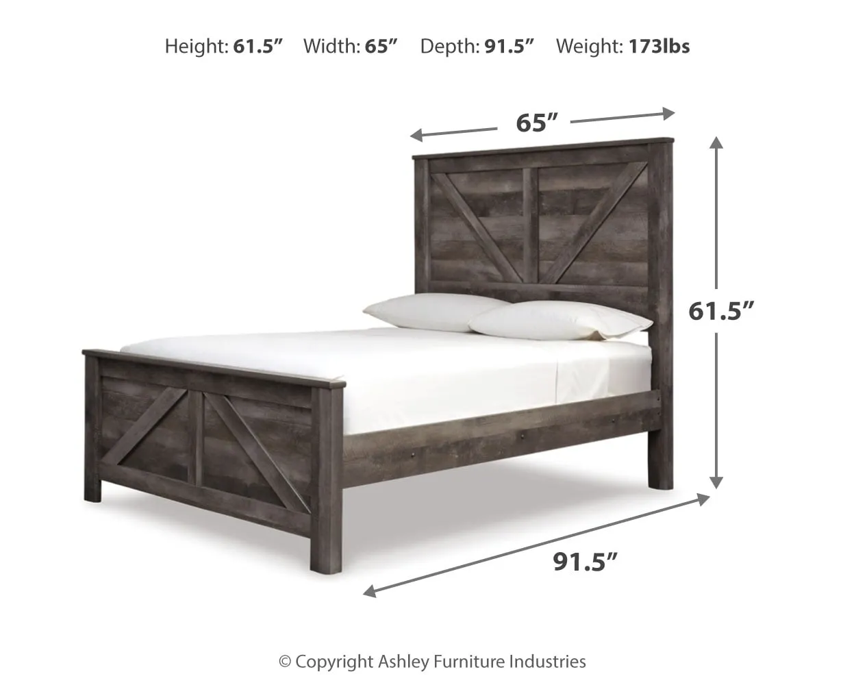 Wynnlow Queen Crossbuck Panel Bed