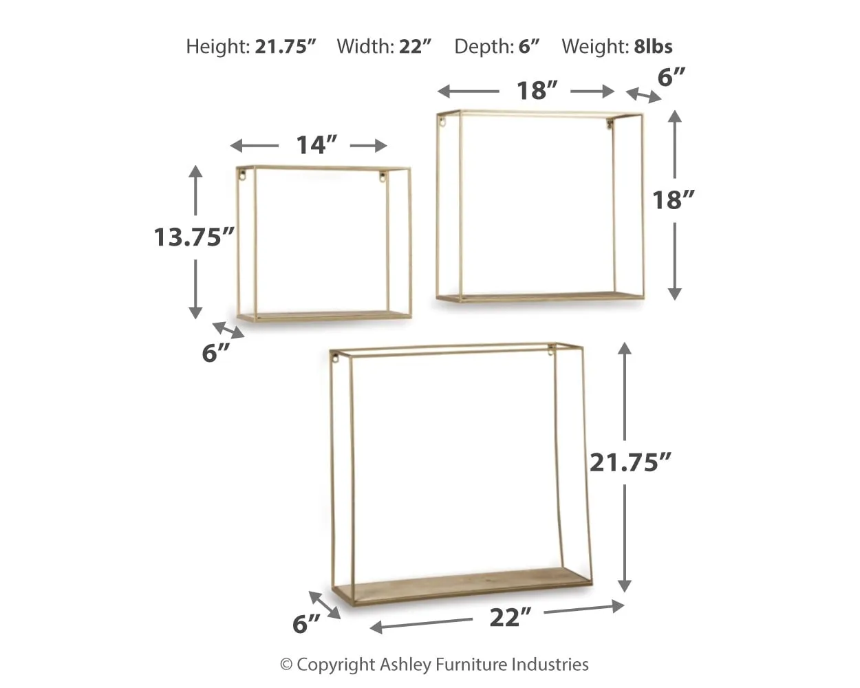 Efharis Wall Shelf (Set Of 3)