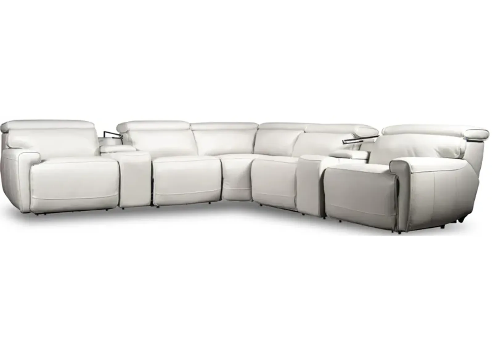 Alara 7-Piece Power Leather Sectional