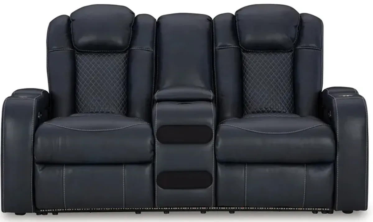 Fyne-Dyme Power Reclining Loveseat With Console