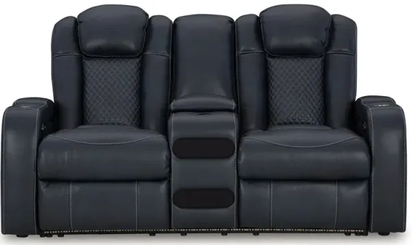 Fyne-Dyme Power Reclining Loveseat With Console
