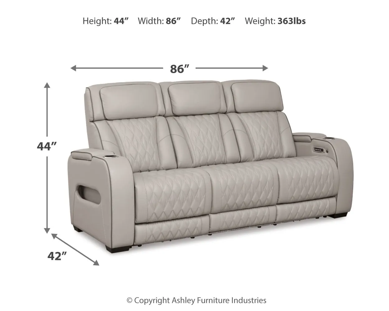 Boyington Power Leather Sofa