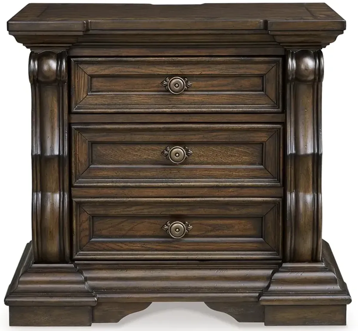 From Its Ornamental Appliques To Its Large Scale, This Dresser Makes A Bold Statement. Spacious Draw