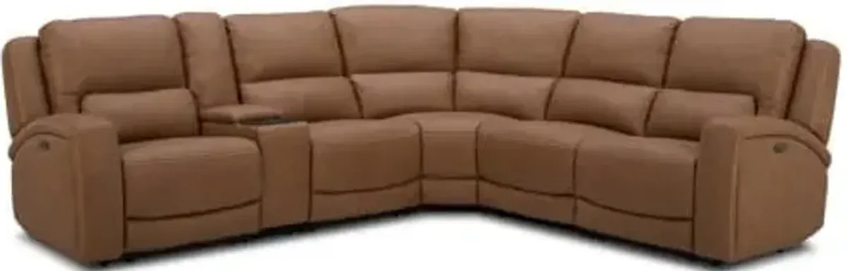 Bison 6-Pc Leather Power Reclining Sectional