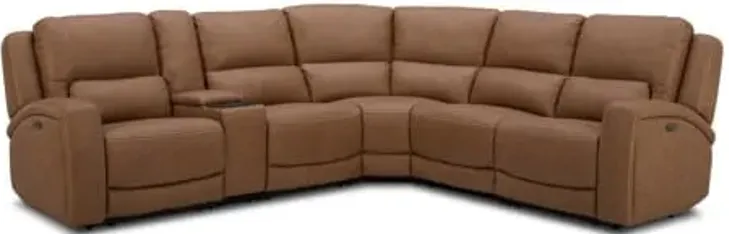 Bison 6-Piece Power Leather Sectional Sofa