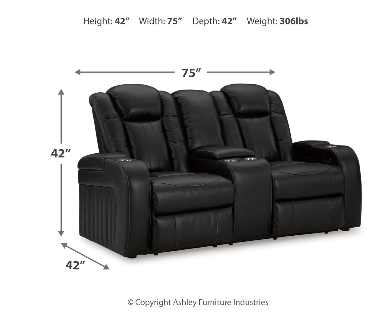 Caveman Den Power Reclining Loveseat